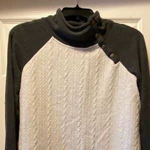 Grey & white button up sweatshirt